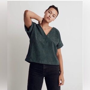 Madewell Gray V-Neck Top